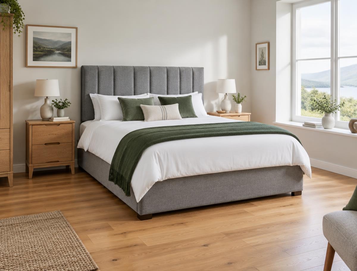 Bedroom inspiration with an upholstered bed